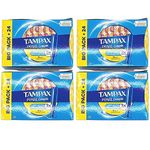 Tampons Multipack Bundle with 4X Tampax Compak Pearl Regular Tampons Applicator 24 Count - 96 Total Count - Comfort, Protection and Discretion