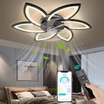 FIMEI 30.7'' Ceiling Fan with Lights, 6 Speeds Fan & Stepless Dimming Light, Remote Control & APP, Modern Fan Lighting for Living Room, Dining Room, Bedroom, Office