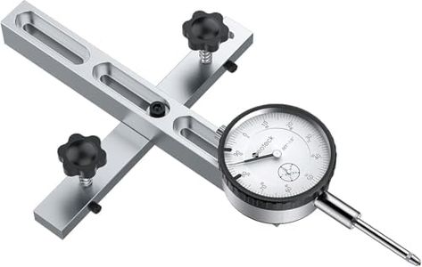 Neoteck 0-1"/0.001" Dial Indicator Table Saw Gauge Suitable for Table Saws with a Groove Width of 3/4" (19mm) or more for Aligning and Calibrating in Workshop,Machinery,Band Saw and Drill Press-Silver