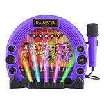 eKids RH-115.EMv22 Rainbow High Sing Along Boombox with Microphone Built in Music Flashing Lights Real Working Mic