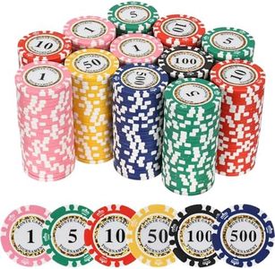 LUOBAO Premium Numbered Poker Chips for Card Board Game,for Texas Hold'em, Blackjack,Card Club or Late Night Poker Games