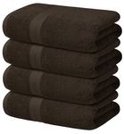 Avalon Towels Brown Bath Towels (Pack of 4) Size 27x54 Inches 100% Cotton Towels for Bathroom, Highly Absorbent and Soft, Quick Drying, Hotel and Spa Quality, Perfect Bathroom Towels for Daily Use