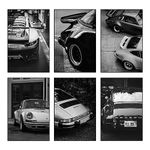 SSLGLS100 Car Poster Wall Art Decor 911 Classic Vintage Posters, Black and White Print Painting Pictures For Men Living Room Bedroom Wall Aesthetics Decoration Unframe 8X12inches…