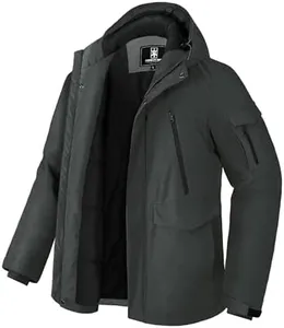 Pioneer Camp Men's Winter Coat Waterproof Fleece Lined Warm Winter Jacket with 9 Pockets Insulated Windproof Hooded Parka