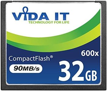 Vida IT 32Go Carte Mémoire CF Compact Flash 32 Go 600x 90 Mo/s pour Canon EOS 10D 20D 20Da EOS 300D EOS 30D 350D EOS 400D 40D EOS 50D 5D Mark II EOS 7D EOS D30 SLR Caméra