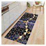 Living Room Entryway Foyer Hallway Bedroom Runner, Modern Abstract Contemporary Long Carpet For Kitchen Non-Slip Area Rug Runner, 0.8cm Thick, 6 Colors ( Color : Black , Size : 60x100cm/1.97x3.28ft )