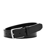 Fossil Men's Black Leather Belt for Men, Griffin Black, 32