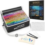 TOUCH AURORA 300 Colors Alcohol Markers Set, Art Markers Brush Tip, Dual Tip for Adult Coloring, Markers for Adult Coloring Books No Bleeding, Paint Pens, Marker Bag with Holders