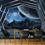 Bormia 3D Space Wallpaper Mural for Office Room Living Room Bedroom(Not Peel n' Stick)