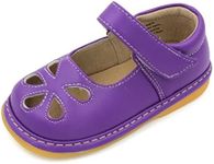 Little Mae's Boutique Toddler Shoes | Squeaky Purple Flower Punch Mary Jane Toddler Girl Shoes (3)