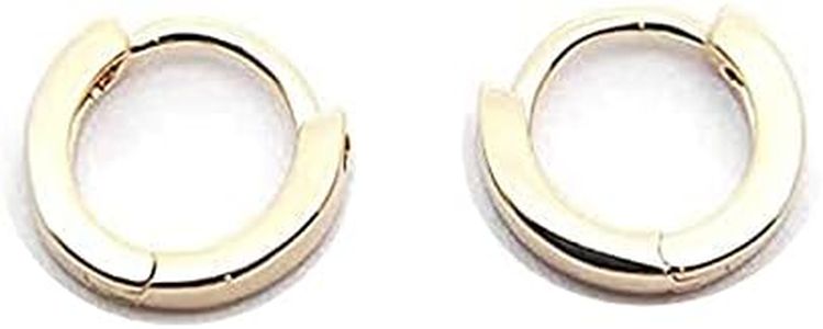 18k yellow Gold plated huggie hoop 10mm sleeper earrings Non-allergenic