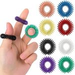 8 Pieces Acupressure Rings-Spiky Sensory Finger Rings Acupuncture Rings Fidget for Silent Stress Reducer and Massager Improves Blood Circulation