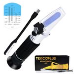 Clinical Refractometer ATC Tri-Scale Serum Protein 0-12 g/100ml Urine Specific Gravity SG 1.000-1.050 Refractive Index 1.333-1.360RI for Veterinary, Dog, Cat & Human w/Extra LED Light & Pipette