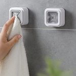 VAVSU Punch Free Towel Plug Holder Bathroom Organizer Rack Towels Storage Wash Cloth Clip Bathroom Kitchen Accessories Tool (6)