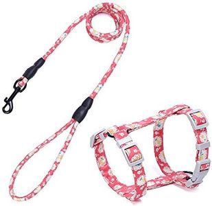 PetVogue Cat Harness with Leash Set Adjustable Harness Leash Set Soft Cat Walking Harness for Kitten and Small Animal - Red