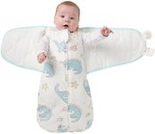 Teruko Baby Swaddle Blanket 2.5 Tog (UK Company) Toddler Swaddle 2.5 Tog 0-6 Months Newborn Swaddle Sleeping Bag Newborn Gifts (White & Blue, 0-6 Months | 2.5 TOG)