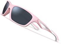 DEAFRAIN Girls Sunglasses for Kids Polarized Child Toddler Sport UV400 Pink Little Rubber Sun Glasses Age 3-7 year