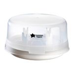 Tommee Tippee Microwave Steam Steriliser for Baby Bottles, Soothers, Breast Pumps and Feeding Accessories, Kills Viruses and 99.9% of Harmful Bacteria, 4-Minute Sterilisation Cycle