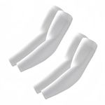 ROXUN 2 Pairs Arm Sleeves Gaming UV Sun Protection Compression Volleyball Sleeve for Men/Women 2 White