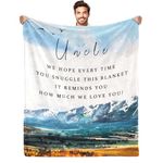 Uncle Gifts for Uncle Blanket, Birthday Gift for Uncle from Niece Nephew, for Uncle Flannel Blanket, 50'' X 60'' We Love You Uncle Throw Blanket Gifts for Christmas.