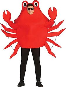 (M/L, red) - Crab Costume Cancer Lobster Fancy Dress Carnival Suit Red Hooded Jumpsuit M / L, Colour:Red;Size:One Size fits Most
