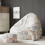Biggie Bean Bag with Beans Filled XXXXXL Bean Bag- Full Printed Bean Bag Sofa with Cushion and Footrest - Official : Oreka Home Bean Bag - Comfort Level : Advanced-(Theme:Imaginarium Inspirations)