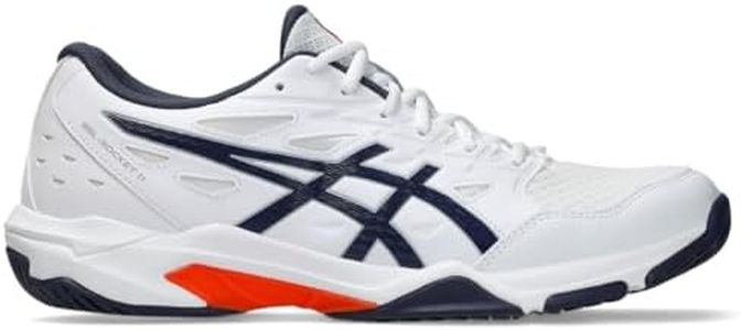 ASICS Men's Gel-Rocket 11 Volleyball Shoes, White/Indigo Fog, 10