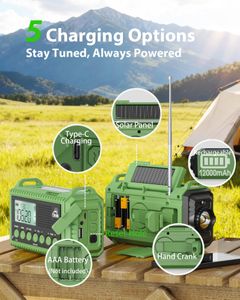 Roxicosly Emergency Solar Radio – Portable Hand Crank, AM/FM, Weather Alert