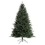 EVRE Brunswick Spruce Artificial Christmas Tree with 1500 PE PVC Hinged Branch Tips & Strong Foldable Metal Stand for Indoor Xmas Festive Home Decor 8Ft or in 240CM height