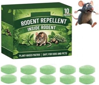 10 Pack Natural Rodent Repellent Pellets with 3 Mesh Bags- Plant-Based Mouse Repellent, Safe for Kids & Pets, Indoor Outdoor Rat Deterrent for Home, Garage, Car, Attic, Humane Rodent Control