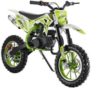 50cc Kids Dirt Bike,Toddler Gas Power Motocross Off Road Mini Motorcycle Vehicles Children Pocket Motorbike with Front Rear Disc Brakes Ideal Birthday for 8-15 Boy Girl Black (Greem)