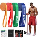 Giiyr Resistance Bands Set for Men & Women - 4 Levels Exercise Band with Door Anchor, Pull Up Bands for Strength Training, Stretching, Powerlifting, Home Workouts, and CrossFit (4pcs)