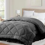 Cozynight Soft Super King Comforter Duvet Insert-Lightweight Down Alternative Comforter-Fluffy & Breathable & Machine Washable Diamond Stitching(Dark Gray,120"x120")