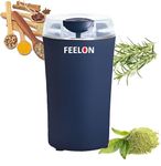 Feelon Coffee Grinder Electric, Herb Grinder 200W Powerful Fast Grinding for Dry Spices Flower Buds with Brush, Easy On/Off One-Touch Push Button Powder Grinder Perfect For Herbs, Spices, Nuts, Grains