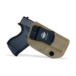 Glock 43X Holster IWB Fits: Glock 43 / Glock 43X Pistol Case Kydex - Inside Waistband Carry Concealed Holster Glock 43 Guns Accessories Pouch (Tan, Right Hand Draw)