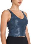 Women’s Longline Sports Bra Wirefree Padded Medium Support Yoga Bras Gym Running Workout Tank Tops