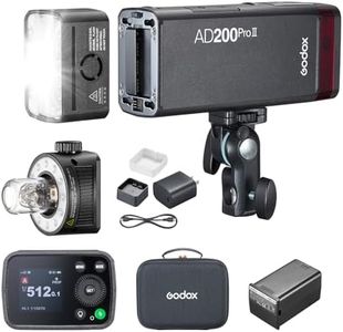 Godox AD200Pro II 200ws TTL HSS Pocket Flash | Multi-Head System, Improved Heat Dissipation, 1/512-1/1 Output 500 Full Power Flashes, Modeling Light, Color Screen&Indicator