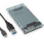 WAVLINK USB 3.0 to SATA Hard Drive Enclosure for 2.5 inch 5mm/7mm/9.5mm SATA I/II/III HDD/SSD Support UASP Function, Max 4TB Tool-Free Design