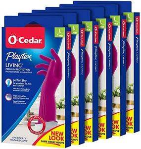 Playtex Living Reuseable Rubber Cleaning Gloves, Premium Protection (Large, Pack - 6)