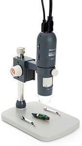 Celestron 44316 MicroDirect 1080P Microscope numérique à main HDMI, grossissement 10x-220x, gris/blanc