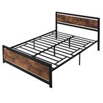 HOMCOM King Size Metal Bed Frame with Headboard & Footboard, Strong Slat Support Full Bed Frame w/Underbed Storage Space, Bedroom Furniture For Adults