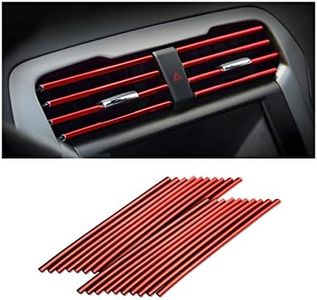 20 Pieces Car Air Conditioner Decoration Strip for Vent Outlet, Universal Waterproof Bendable Air Vent Outlet Trim Decoration, Suitable for Most Air Vent Outlet, Car Interior Accessories (Red)