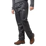 Peter Storm Men’s Hardwearing Waterproof Packable Pants with Elasticated Waistband and Stuff Sack, Mens Hiking Trousers, Mens Walking Trousers, Black, M