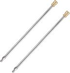 YUET 2Pcs Pressure Washer Extension Wand, Extension Lance (16"/40cm) 1/4 Inch Quick Connect, Washer Elbow Rod Water Pumps Kit 4000 PSI (Straight Set) 16 Inch Stainless Steel Power Washer Lance, 2 Pack