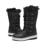 Womens Snow Boots Warm Fur Lined Winter Boots Anti Slip Mid Calf Snowboots Waterproof Outdoor Walking Boots for Women Ladies Girls