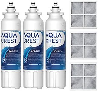 AQUA CREST ADQ73613401 Refrigerator Water Filter and Air Filter, Replacement for LG® LT800P®, ADQ73613402, Kenmore Elite 9490, ADQ73613408, ADQ75795104 and LT120F®, 3 Combo