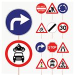 AK Giftshop Road Signs Cupcake Cake & Food Decorations Toppers Picks (pack of 14)