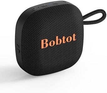 Bobtot Portable Bluetooth Speakers Wireless - IPX7 Waterproof Mini Shower Speaker with 16 Hours Playtime, Loud Stereo Sound, Rich Bass, TWS, Built-in Mic, Small Size for Travel Sport, Black