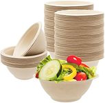 100 Pack 8oz Compostable Paper Bowls,Heavy-Duty Disposable Natural Bagasse Bowls,Biodegradable Soup Bowls,Eco-Friendly,Heat Resistant,for Ice Cream,Salad,Soup,Snack,Dessert,Pasta,Hot or Cold Use