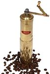 9" Handmade Manual Brass Coffee Mill Grinder by Sözen, Portable Conical Burr, Portable Hand Crank